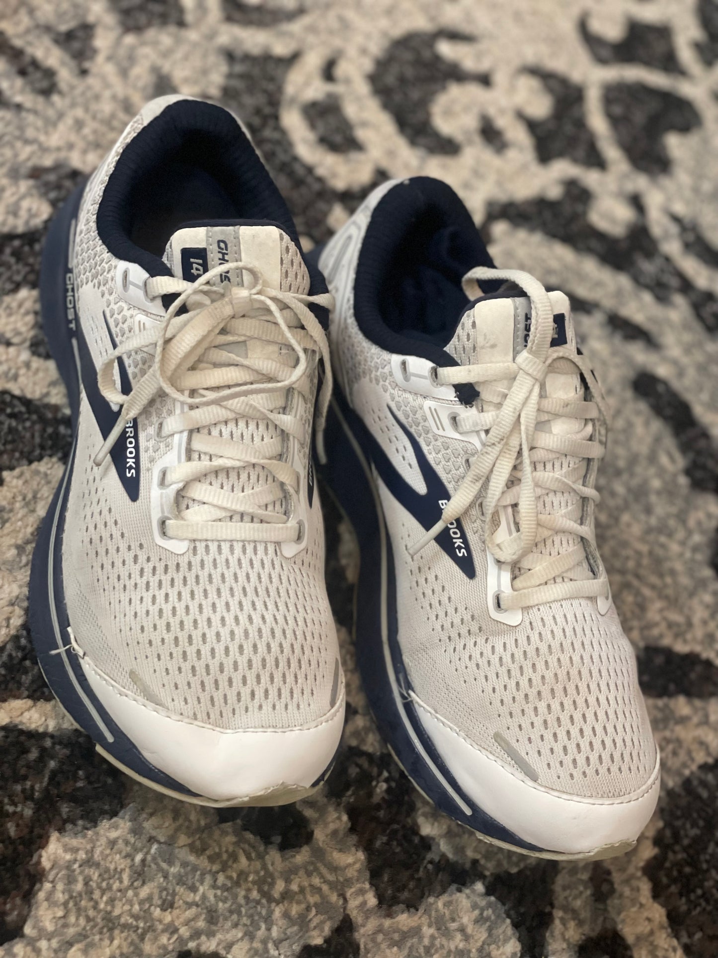 Brooks Ghost 14 White Navy Blue | Preloved Running Shoes