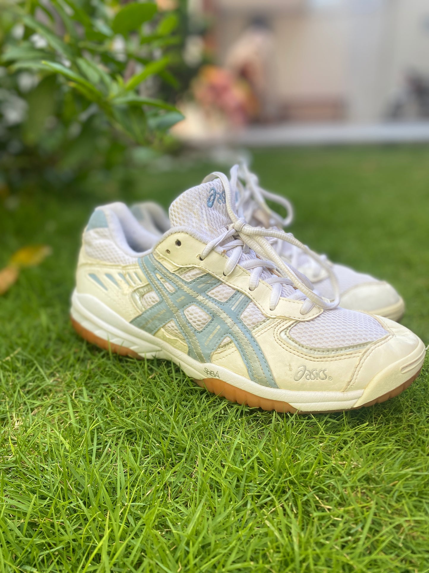 ASICS Gel-Encounter White Light Blue Gum Sole Sneakers