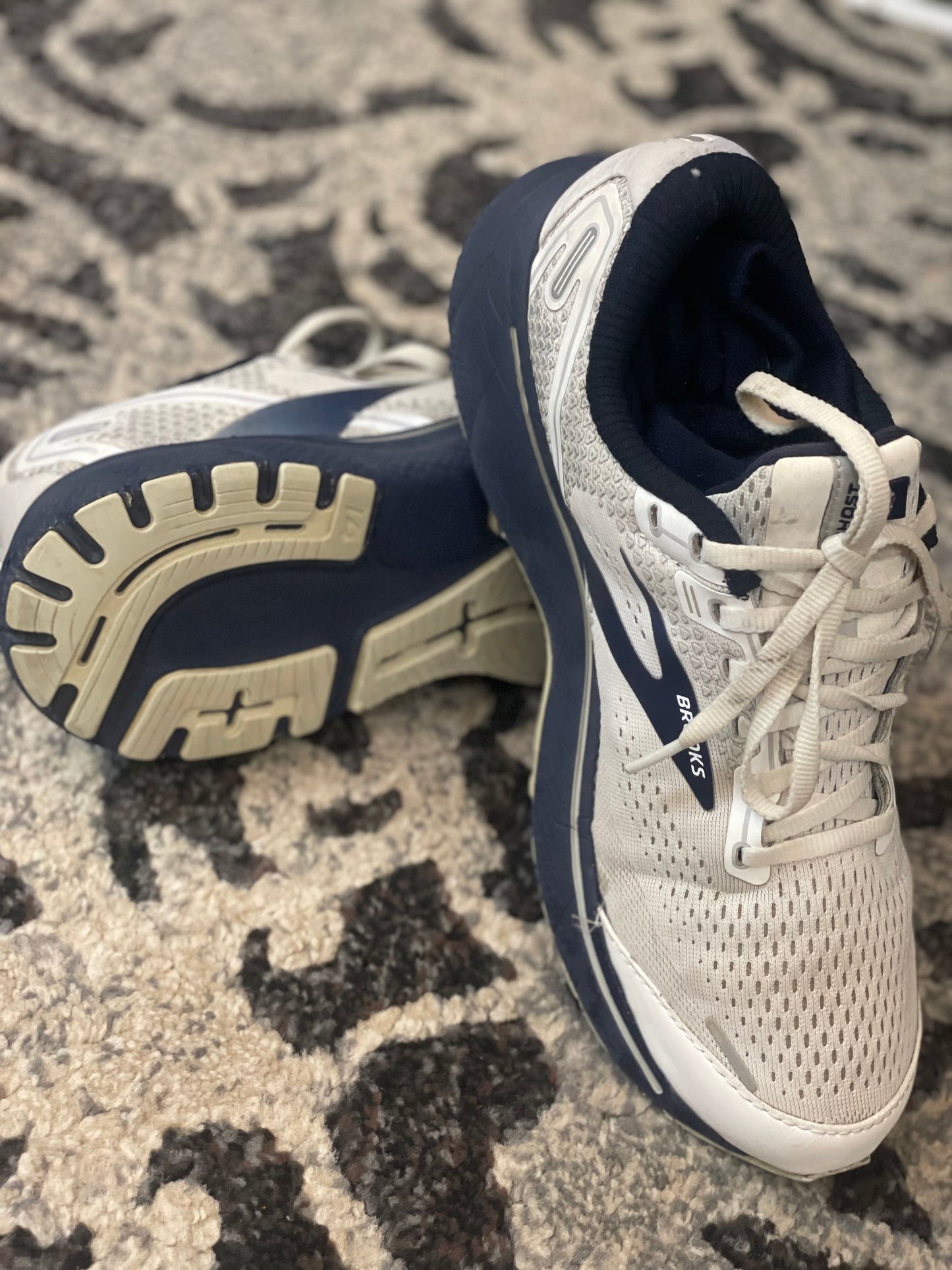 Brooks Ghost 14 White Navy Blue | Preloved Running Shoes