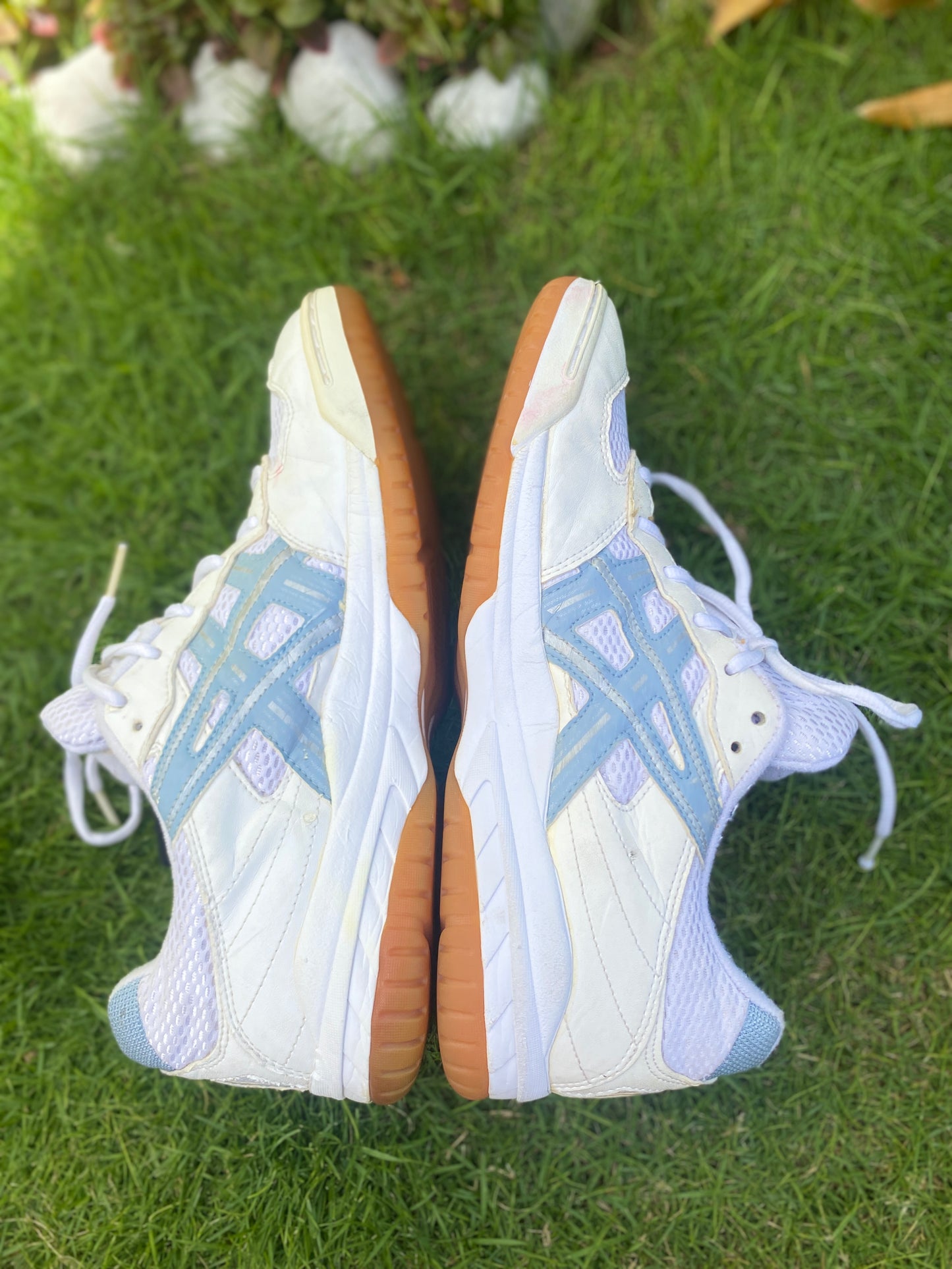 ASICS Gel-Encounter White Light Blue Gum Sole Sneakers